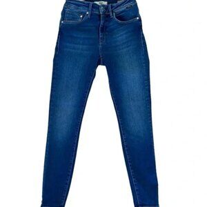 Mavi Tess style premium denim blue jeans high rise waist skinny stretchy blue 26